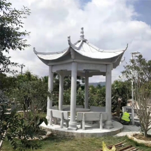 青石六角石凉亭